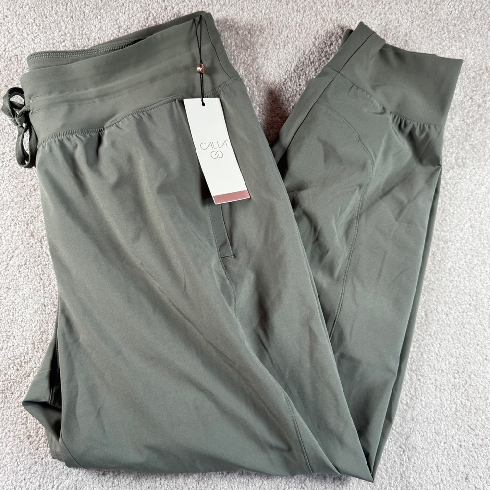 CALIA Womens TrueLight Jogger Muted Green Sage WAX15209 Size Large NWT